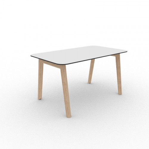 Nova Wood Edge skrivebord hvit/sort